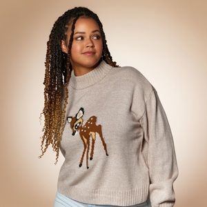 NWT Disney Parks Bambi XL Mock Neck Sweater